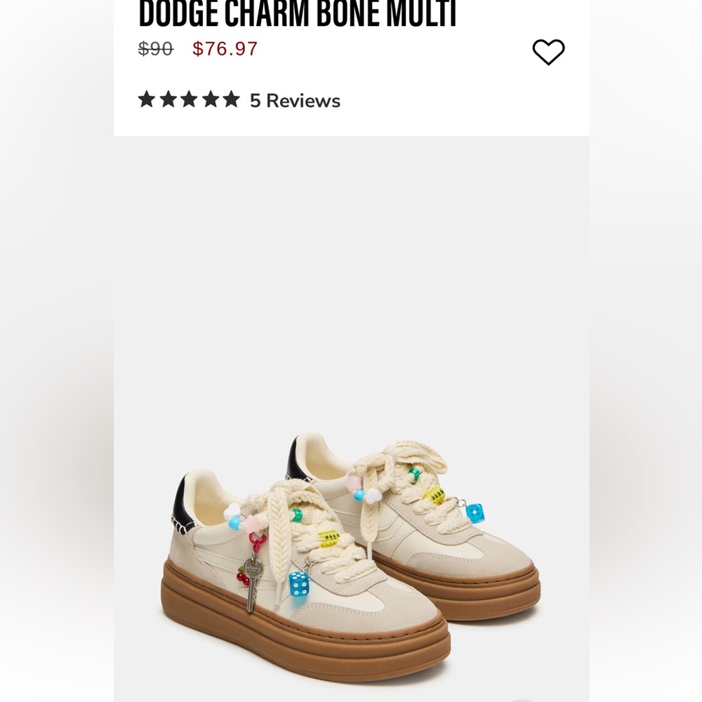 Steve Madden Dodge Charm Sneakers NO BOX - Picture 2 of 5